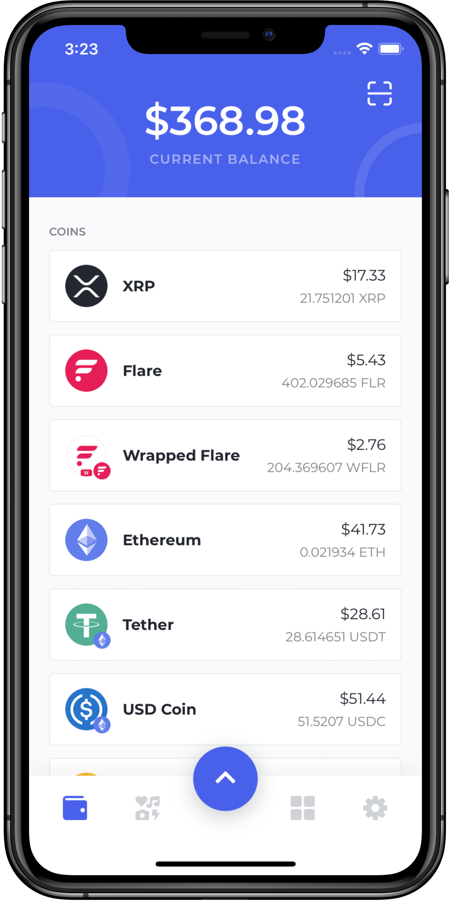Screenshot of Bifrost Wallet self-custody mobile app.